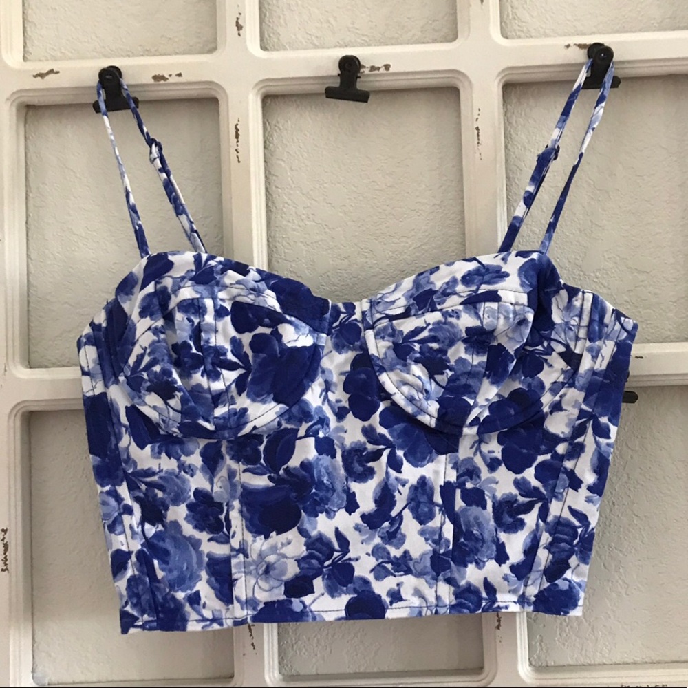 Topshop floral crop top